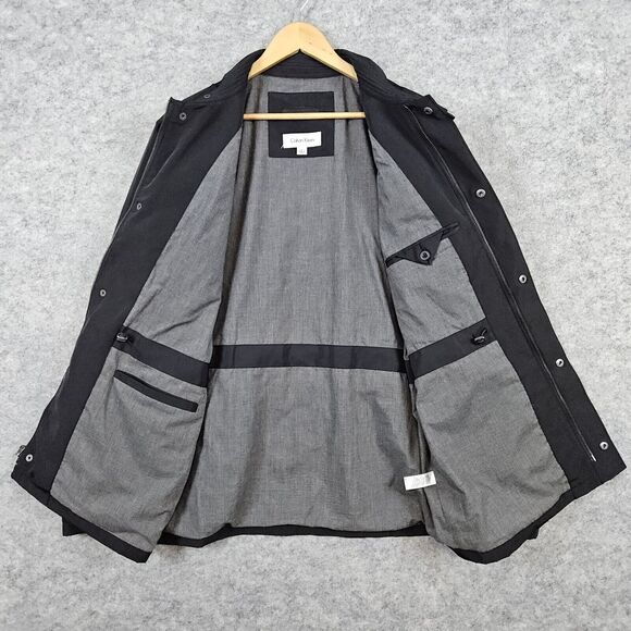Calvin Klein Black Size L Chore Jacket/Coat Parka With 4 Front Pockets SPLOTCHES - Picture 5 of 16